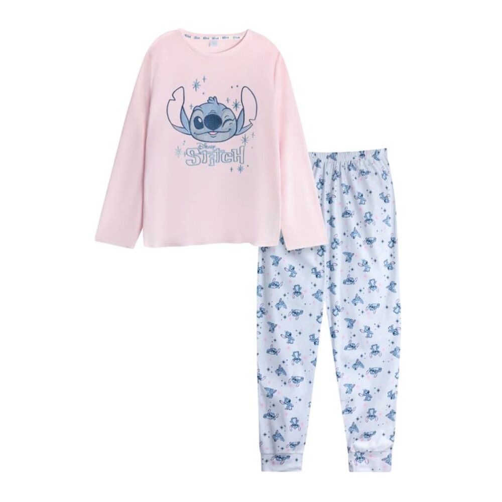 Lilo & Stitch Womens/Ladies Stitch Long Pyjama Set / Pink/Blue